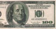 $100.00 Bill - One Half